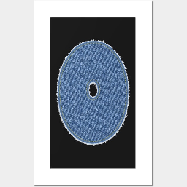 Number Zero Blue Denim Wall Art by jngraphs